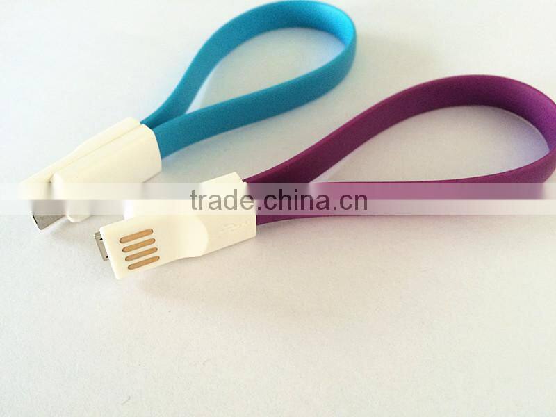 Colorful V8 Connection Flat Micro USB Cable, jelly flat micro usb charging cable for mobilephone