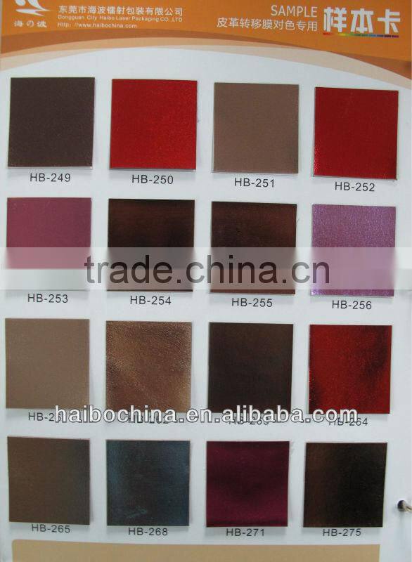 PET heat transfer film for leather