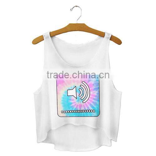 loose v-neck vest crop tank top