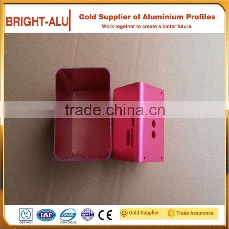 Colorful anodized extruded aluminum electronic enclosure and accessories to make audio equipment