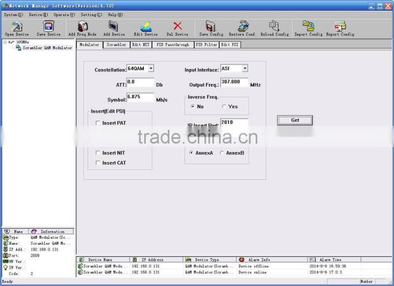SC-3102 Scrambler Modulator (ASI in and DVB-C RF out)