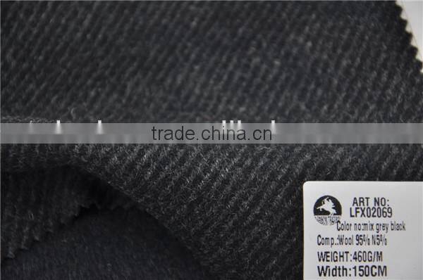 Wholesale high quality twill wool nylon woolen tweed fabric