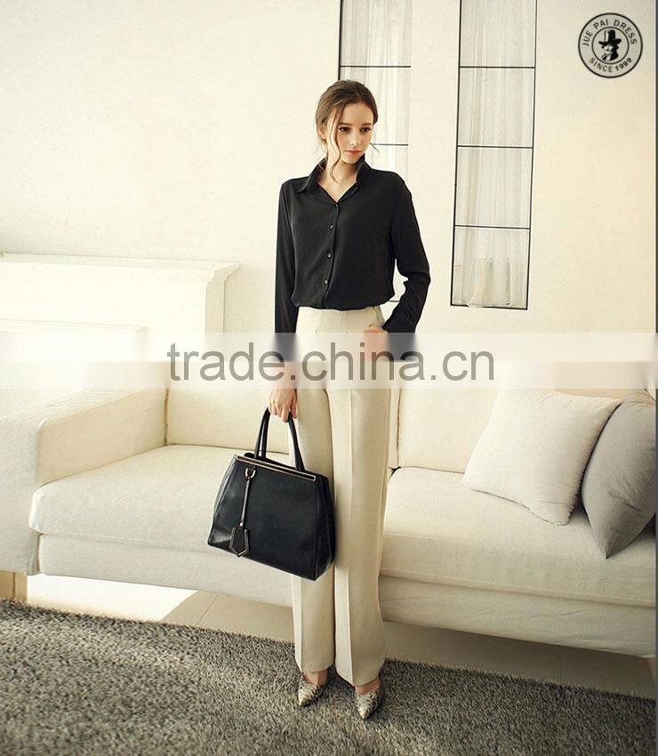 Beautiful Bright Chiffon Silk Proffessional Office Lady Blusas