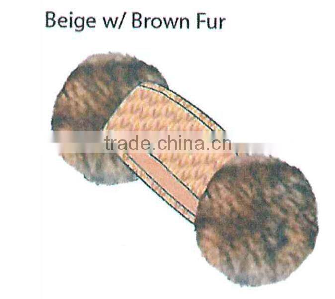 Fashion Winter promotional customized ribbed acrylic knitted headband collection with faux fur earmuff's