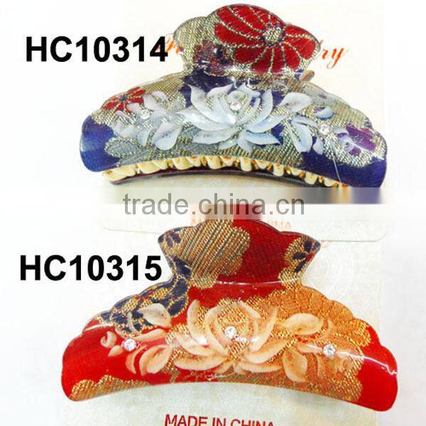 jeweled plastic flower ponytail claw hair ornament wholesale china