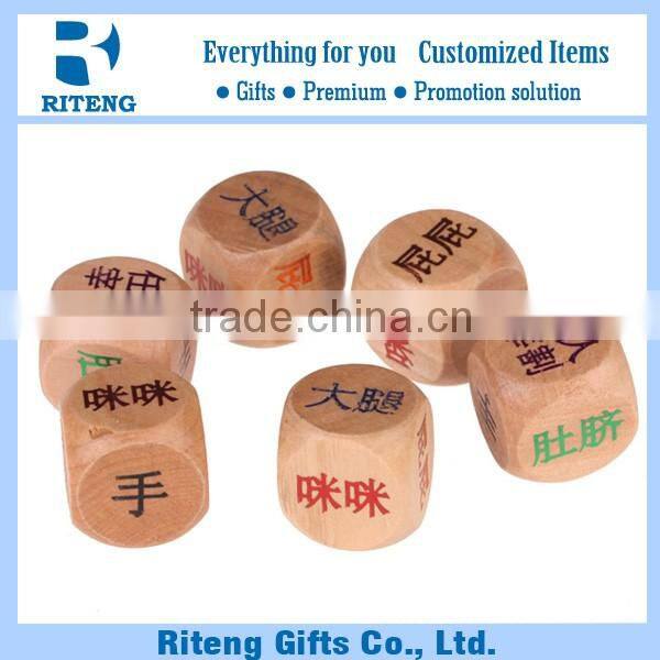 Good Quality Wooden Logo Screen Printing Dice