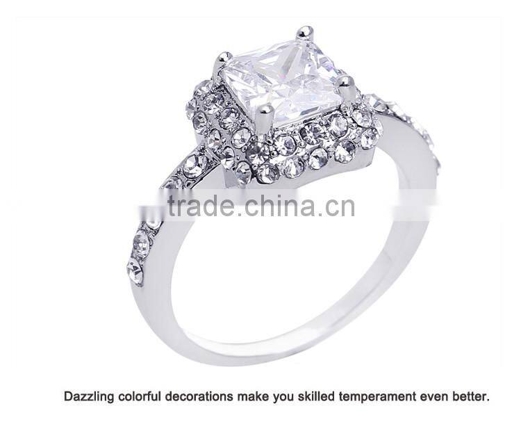 Glittering Austrian Crystal Rings 18k White Gold Gp Zircon Ring