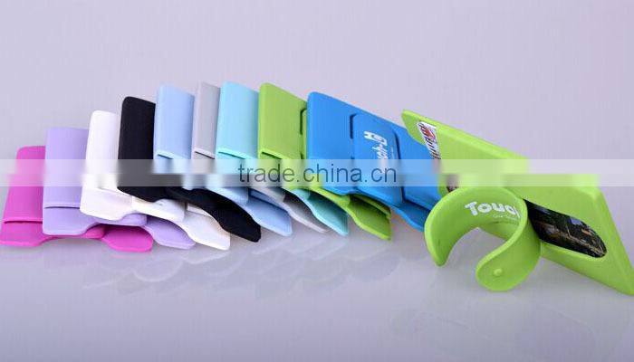 mobile phone accessory colorful silicone cell phone credit card holder