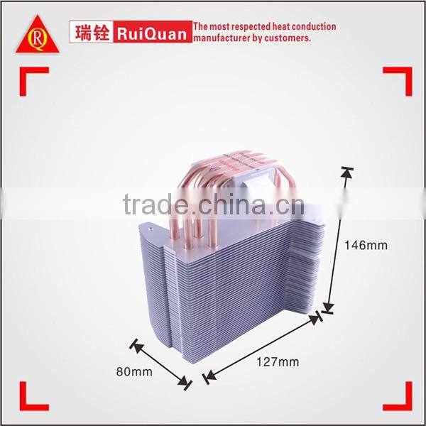 Customized high power extrution aluminum Heatsink with 4 pcs copper heatpipe