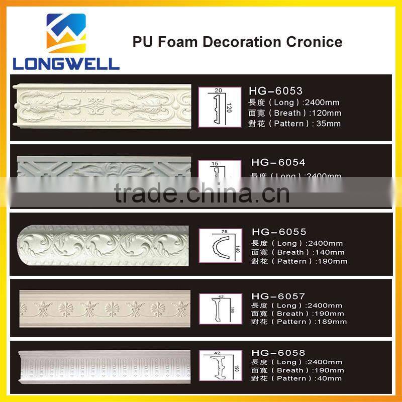 matte white pu carving cornice moulding for sale