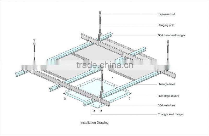 2016 Factory price Clip in Square aluminum for building maintenance unit