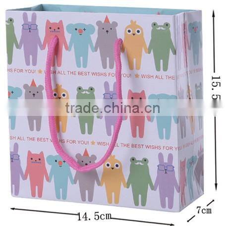 OEM CMYK print foldable paper bag for gift packaging
