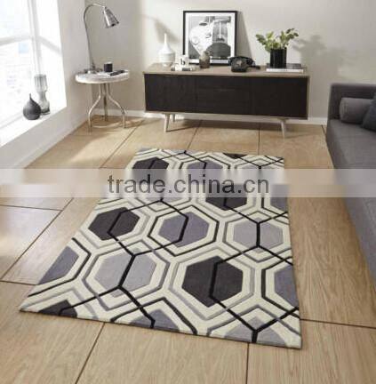 Grey Geometric Design Hand Tufted Home Decor Floor Area Carpet
