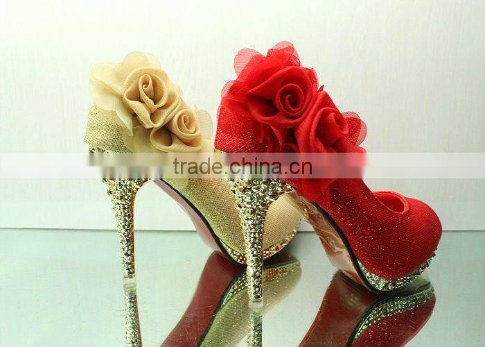 New Arriva Flowers Red Bridal Wedding Shoes(WS-5006)