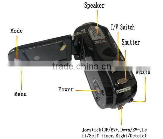 Hot-sell Digital Video Camera Camcorder HD DV 12MP 8X Zoom 2.7 TFT LCD Screen free shipping In Original Box