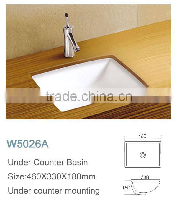 Small ceramic rect sink unser counder wash baisin