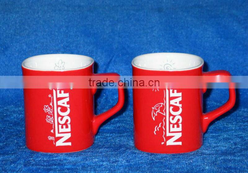 Nescafe Red Color Glazed Stoneware Mug