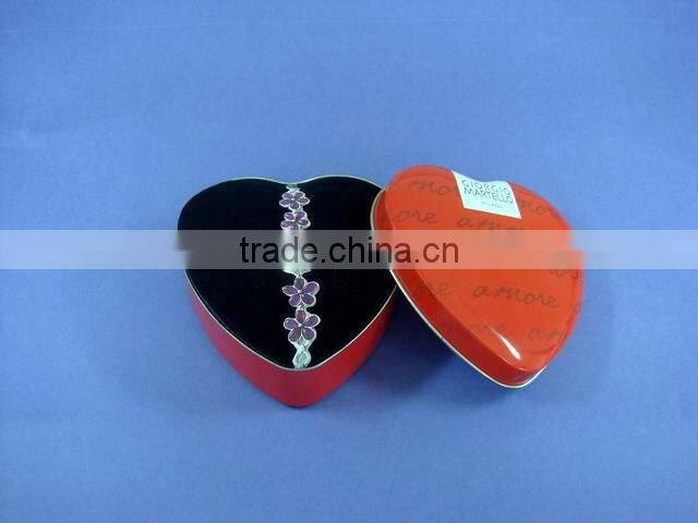 Heart-shaped tin box,jewelry packaging tin box