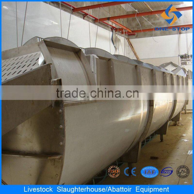 cold water and ice filled poultry sprial chiller