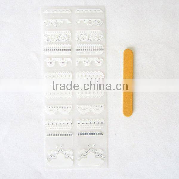 2016 New design ODM neon pink glitter gel nail wrap polish fashion shiny nail polish strips sexy long nails 22tips