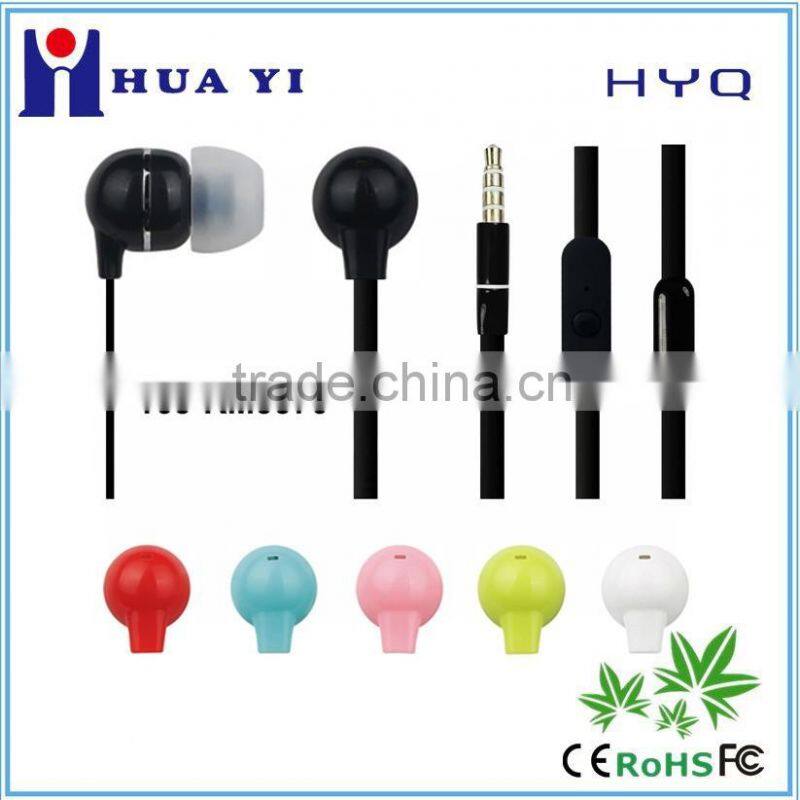 wholesale earphone plastic earbud with mic black color red color headphone