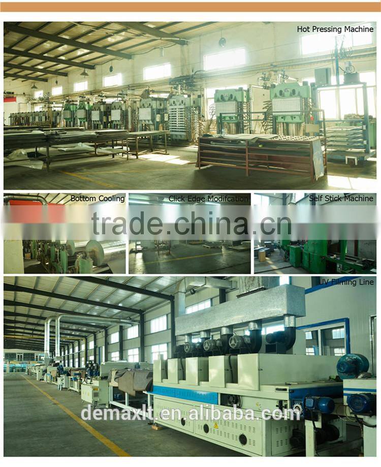 Unilin system, UV coated, Wear layer 0.07mm-0.7mm, Beveled edge, Virgin material Fiber glass sandwiched, Embossing style various