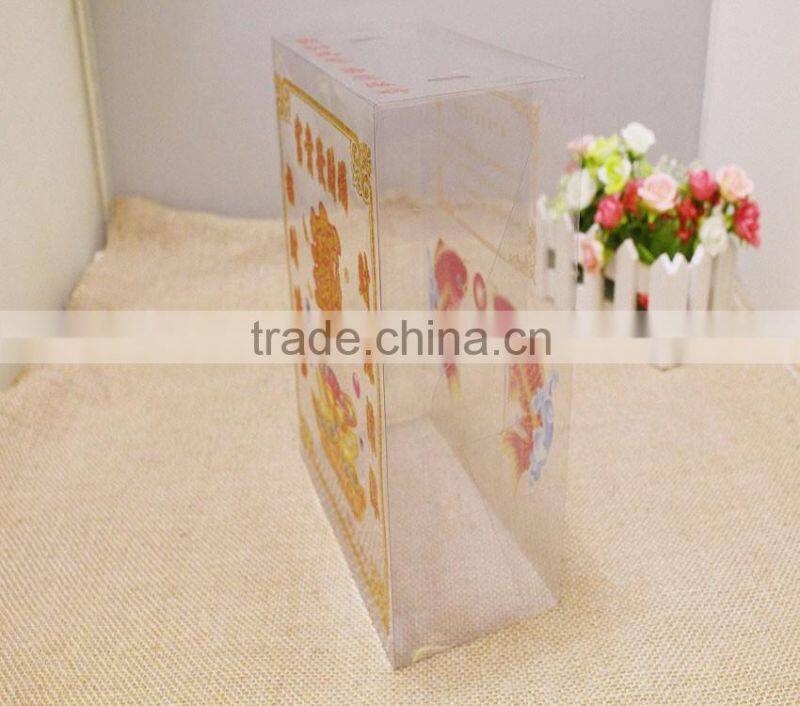 clear laser golden PVC cookies packing box