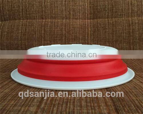 Small Round Floding Plastic Fruit Basket Convenient Water Basin