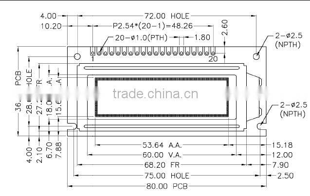 122x32 dots lcd graphic display transparent lcd display STN