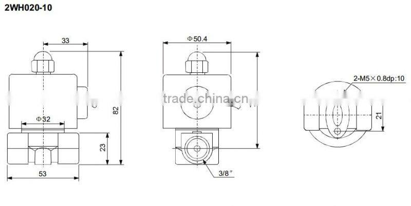 2WH Series 2 Way 2 Position Brass High Pressure Solenoid Valve
