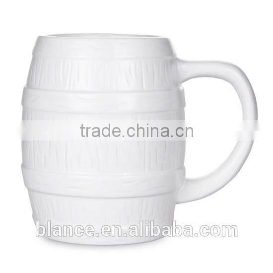 Munich Ceramic mug Beer Barrel Stein with white color