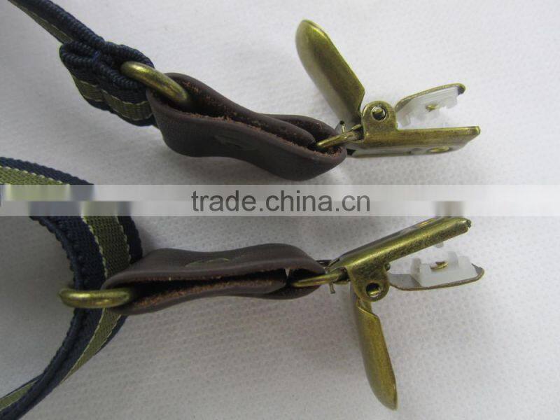 elastic quality fashion braces suspenders with metal clips for trousers