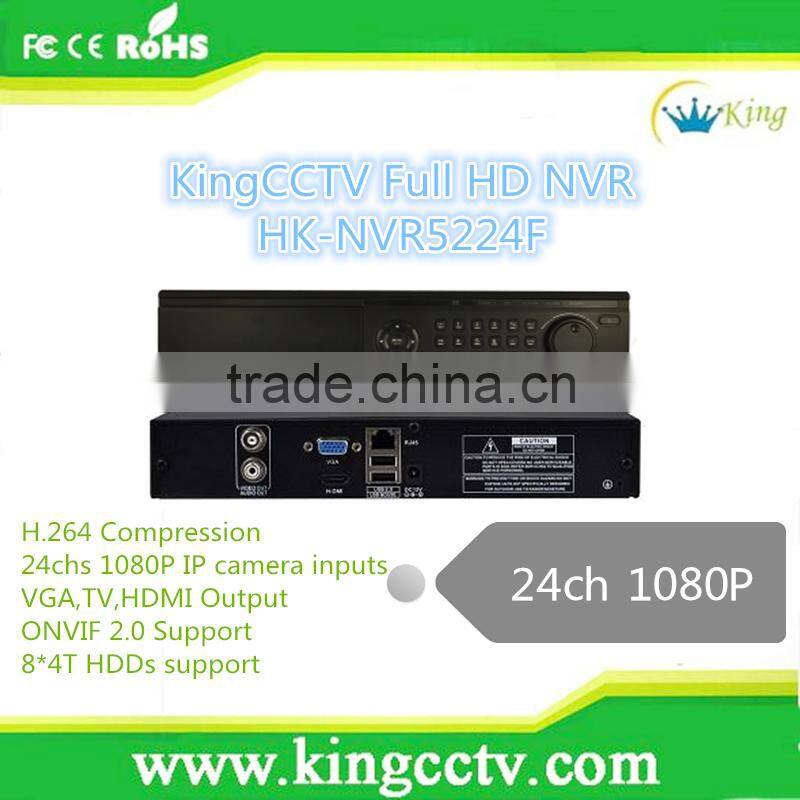 KingCCTV Cheap network recorder 24ch HK-NVR5224F full hd 1080p nvr