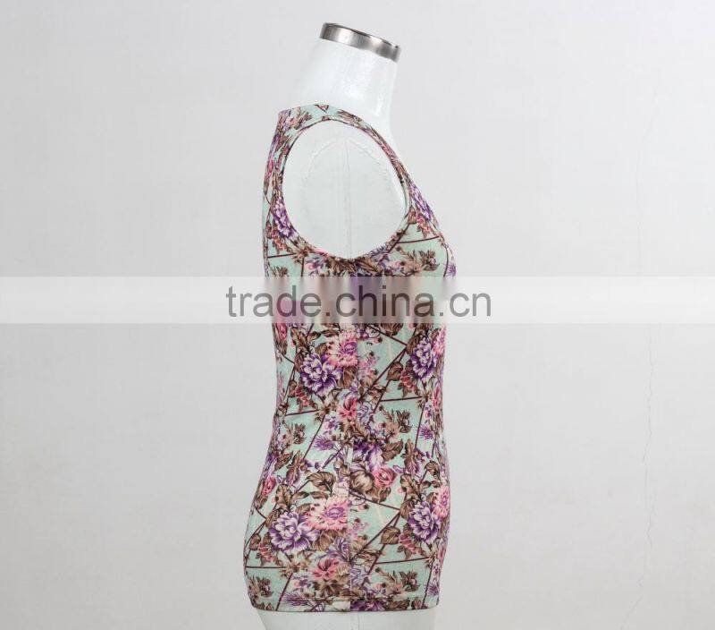 F5S15064 Women Printed Design Tank Top Manufacturing