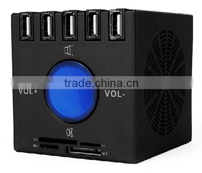 5 Ports Stereo Shaped USB 2.0 Hub with speaker