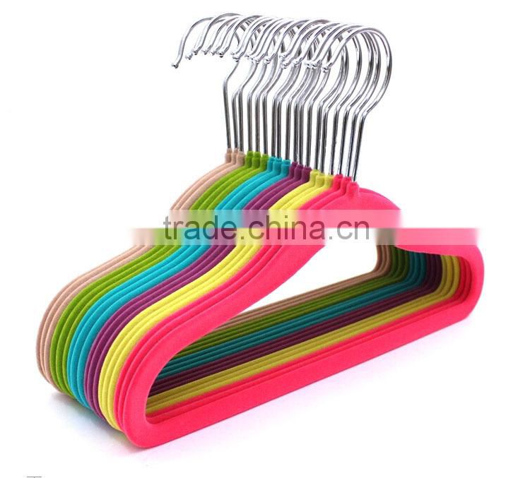 Candy Color Cute Velvet Flocked Clothes Coats Hanger for Kids, Baby