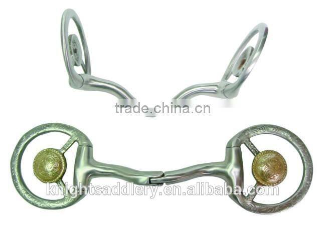 SS Western Special Joint Mouth Bit with Engraved Cheeks and German Silver Engraved Concho