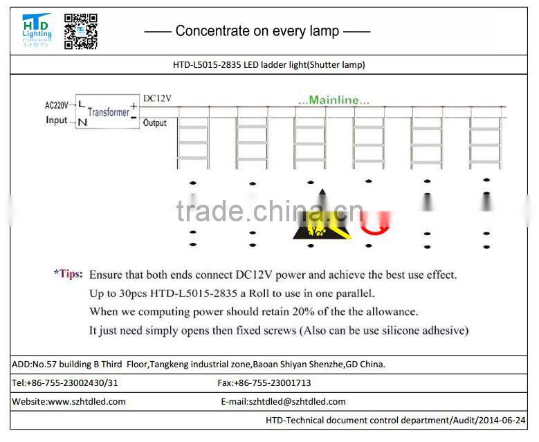 high brightness eco-friendly 2835SMD rigid light for light box led ladder light