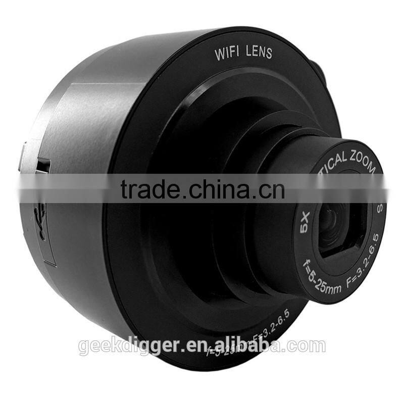 AMKOV JQ1 4X digital 5X Optical Zoom Wifi Digital Camera Selfie Lens-style 20MP Full HD 1080P 30fps
