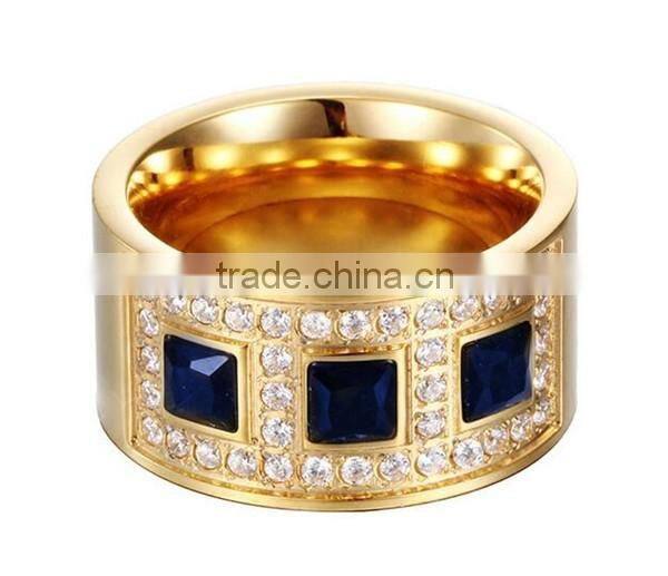 Cheap manufacturer OEM gold stainless steel crystal tibetan ring