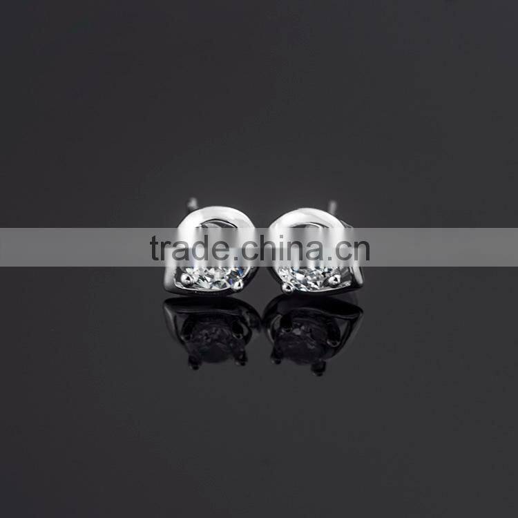 hot sale silver 925 white CZ stud earrings made in china ---ETGI-000101