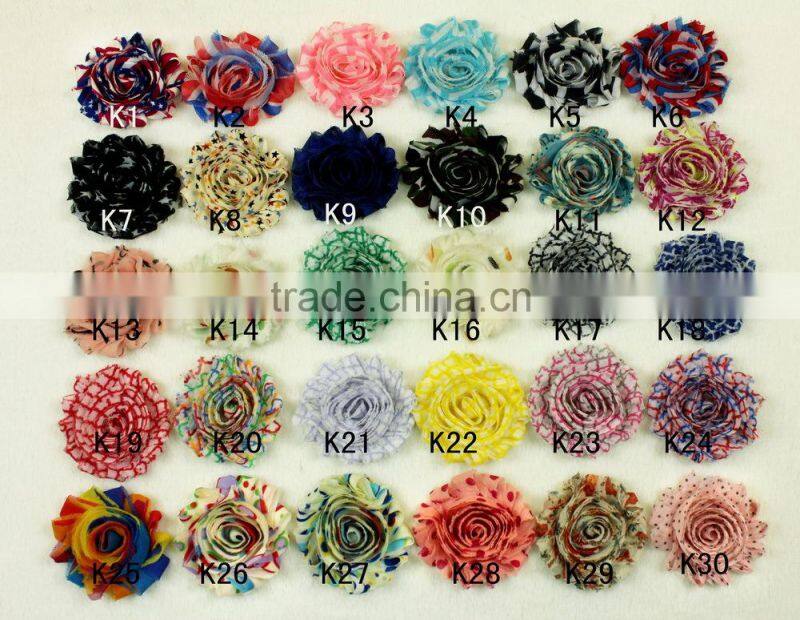High Quality Shabby Chiffon Flowers for Kids Hair Accessories