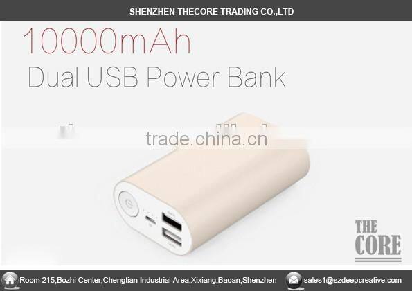 PB-8 Aluminium case 10000mah dual USB power bank, 10000mah power bank with two USB ports