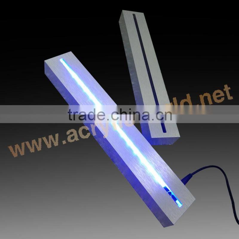 Black acrylic Material led edge lit sign base with RGB led lights