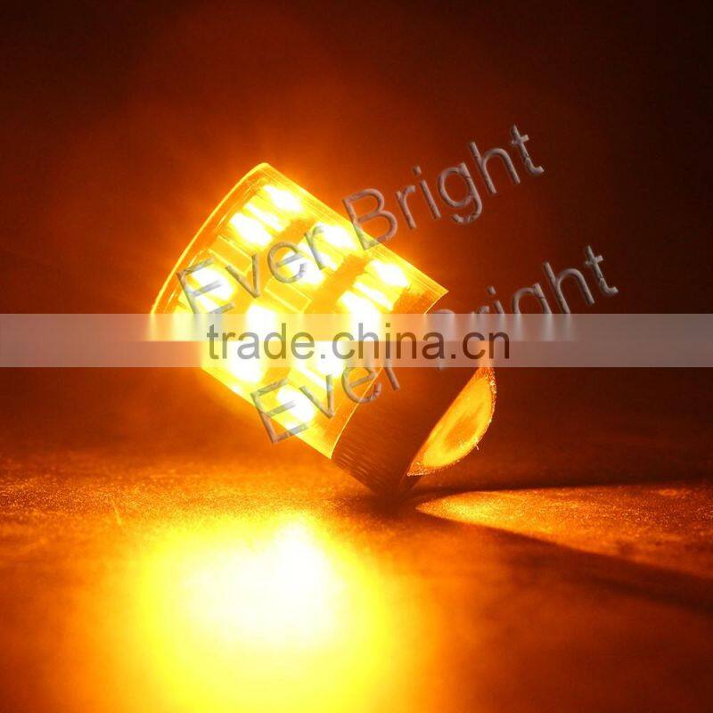 T20 4014 60smd LED Dual Color White/Amber Switchback Turn Signal Light Canbus Error Free Decoder Load Resistor W21W