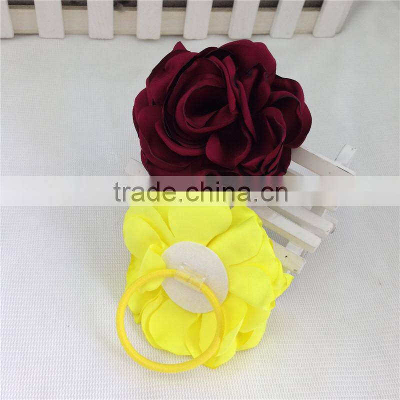 4inch High Quality Hair Flowers with Elastic Hairband for Pony Tail Holder Kids Hairband Children Headwear Baby Accessories