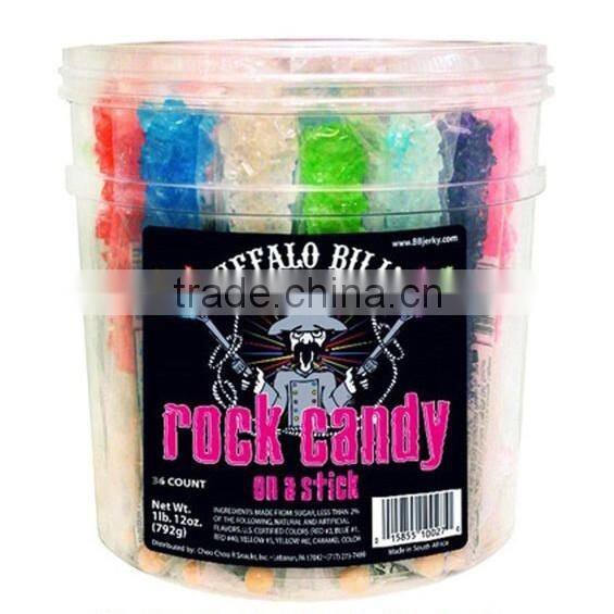 Hard Candy Rock Lollipop for Tea Coffee , Crystal Lollipop Swizzle Sticks