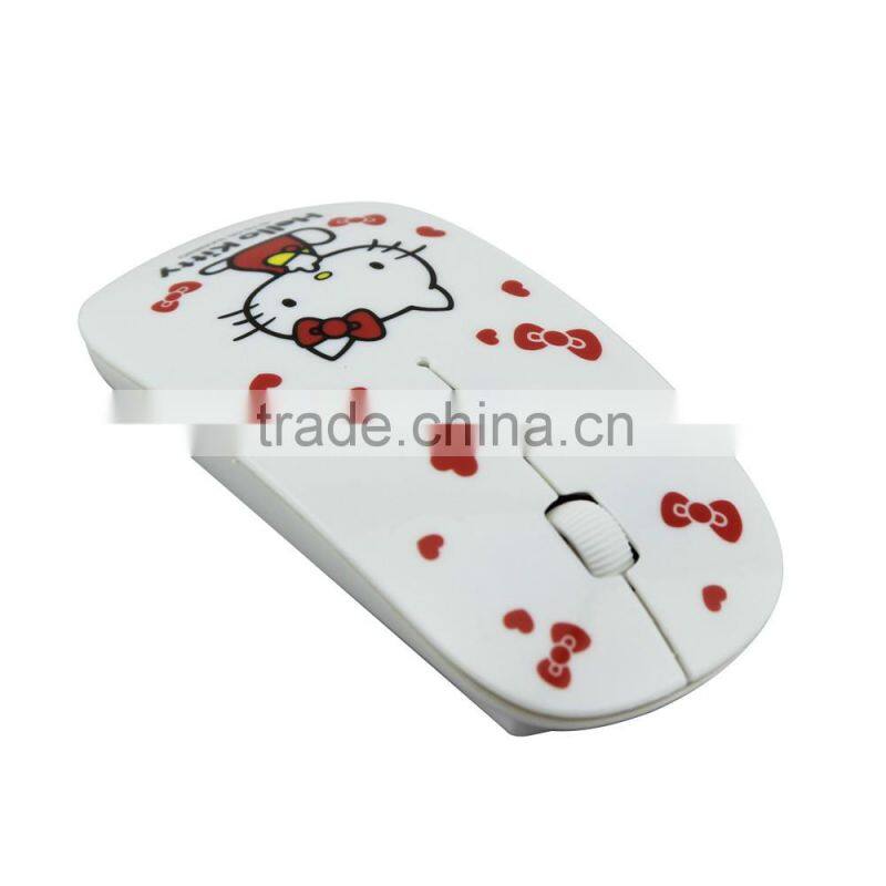 Wireless Mouse Ultra Thin Hello Kitty Computer 2.4GHz 1200DPI Optical Gaming Mouse