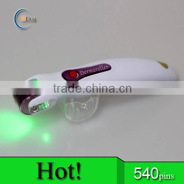 Vibrating microneedle eye derma roller with led therapy