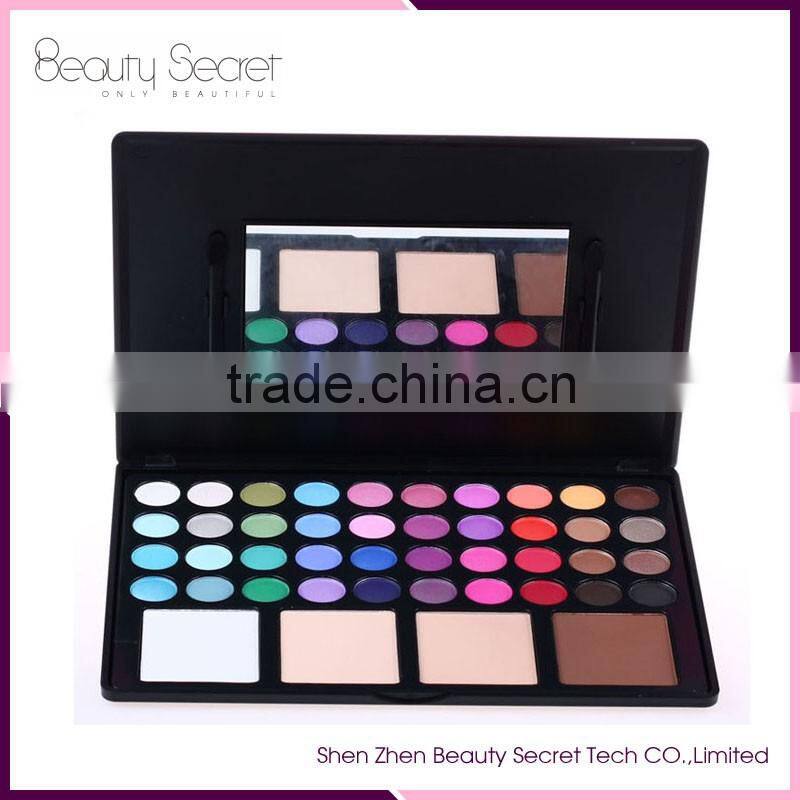 Mineral material 44 color pressed glitter eyeshadow makeup palette can oem
